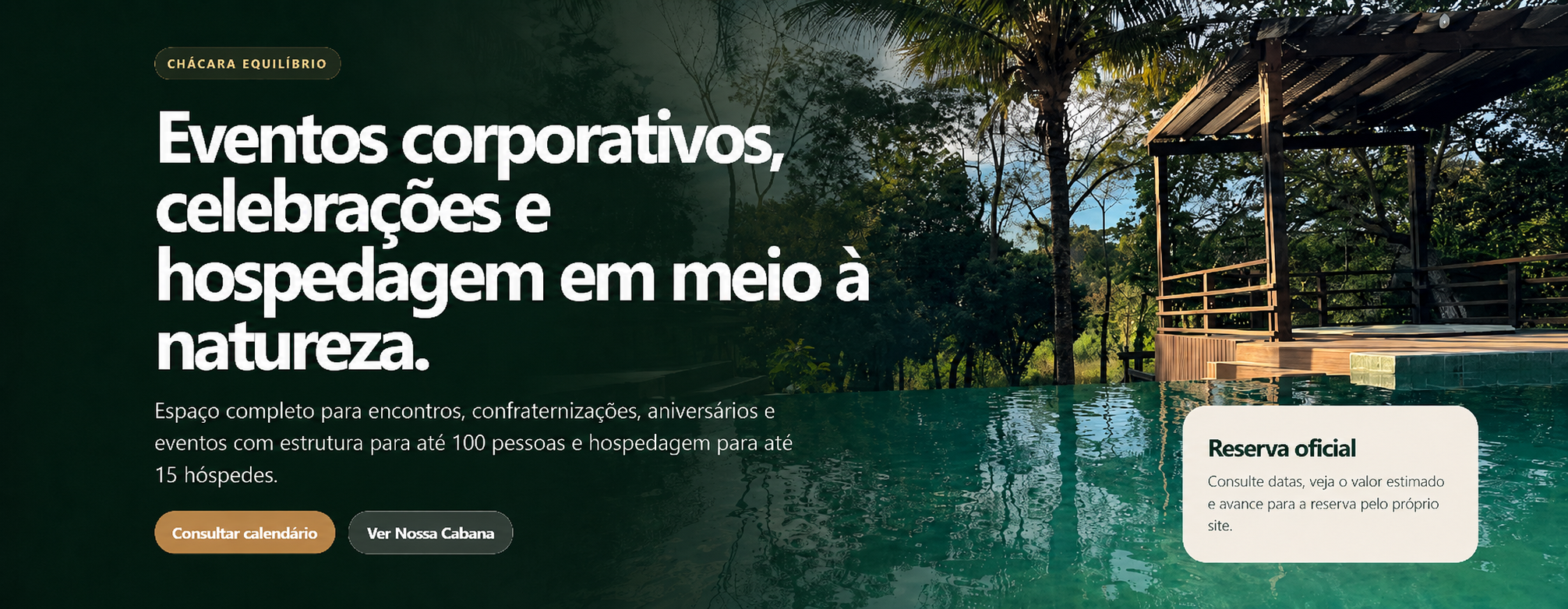 Chácara Equilíbrio: eventos corporativos, celebrações e hospedagem em meio à natureza
